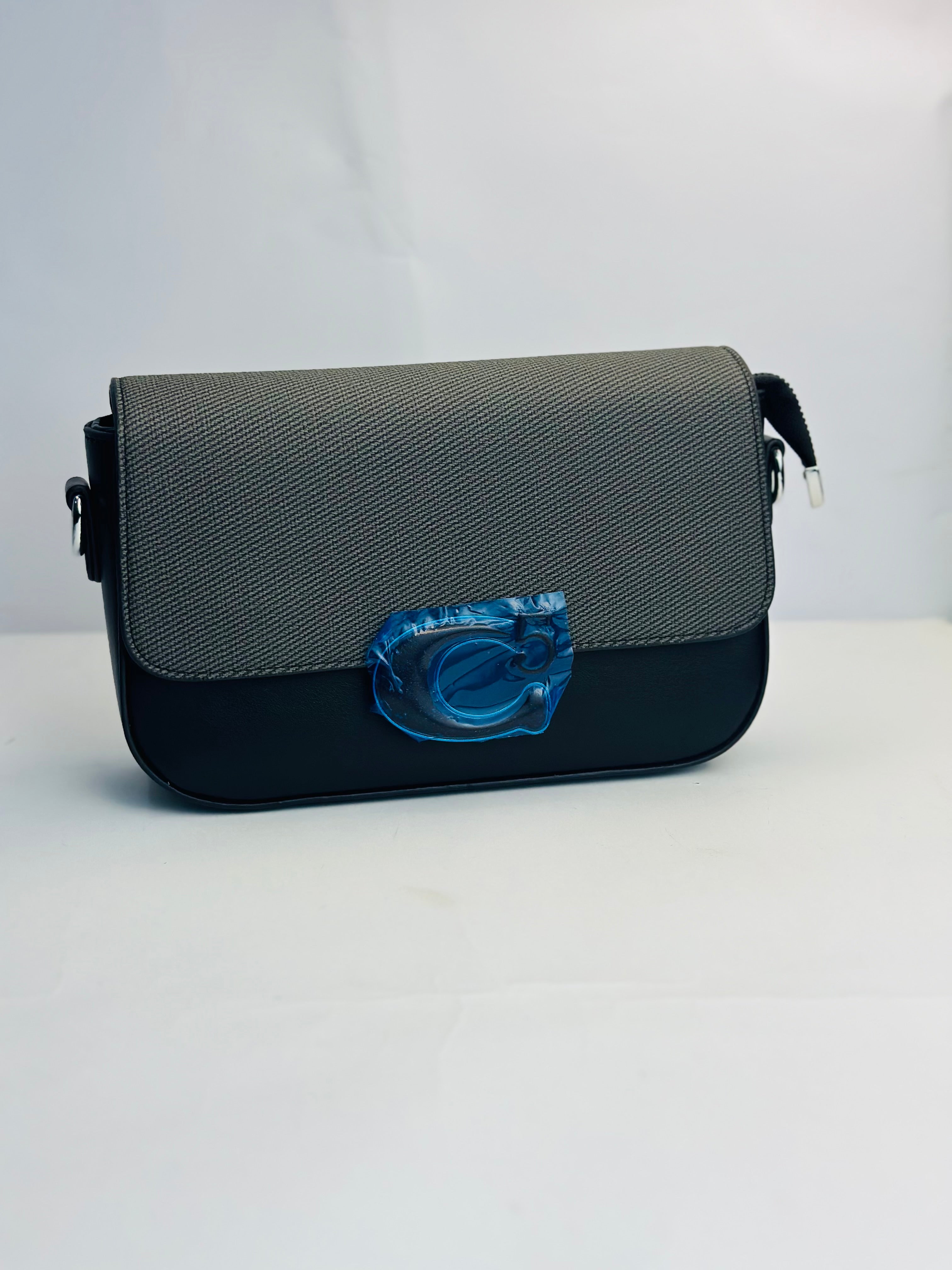 COACH STYLE SIGNATUREN"C" LOGO CROSSBODY BAG - GREY&BLACK