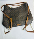 COACH SIGNATURE MONOGRAM HOBO BAG - CLASSIC COFFEE & TAN