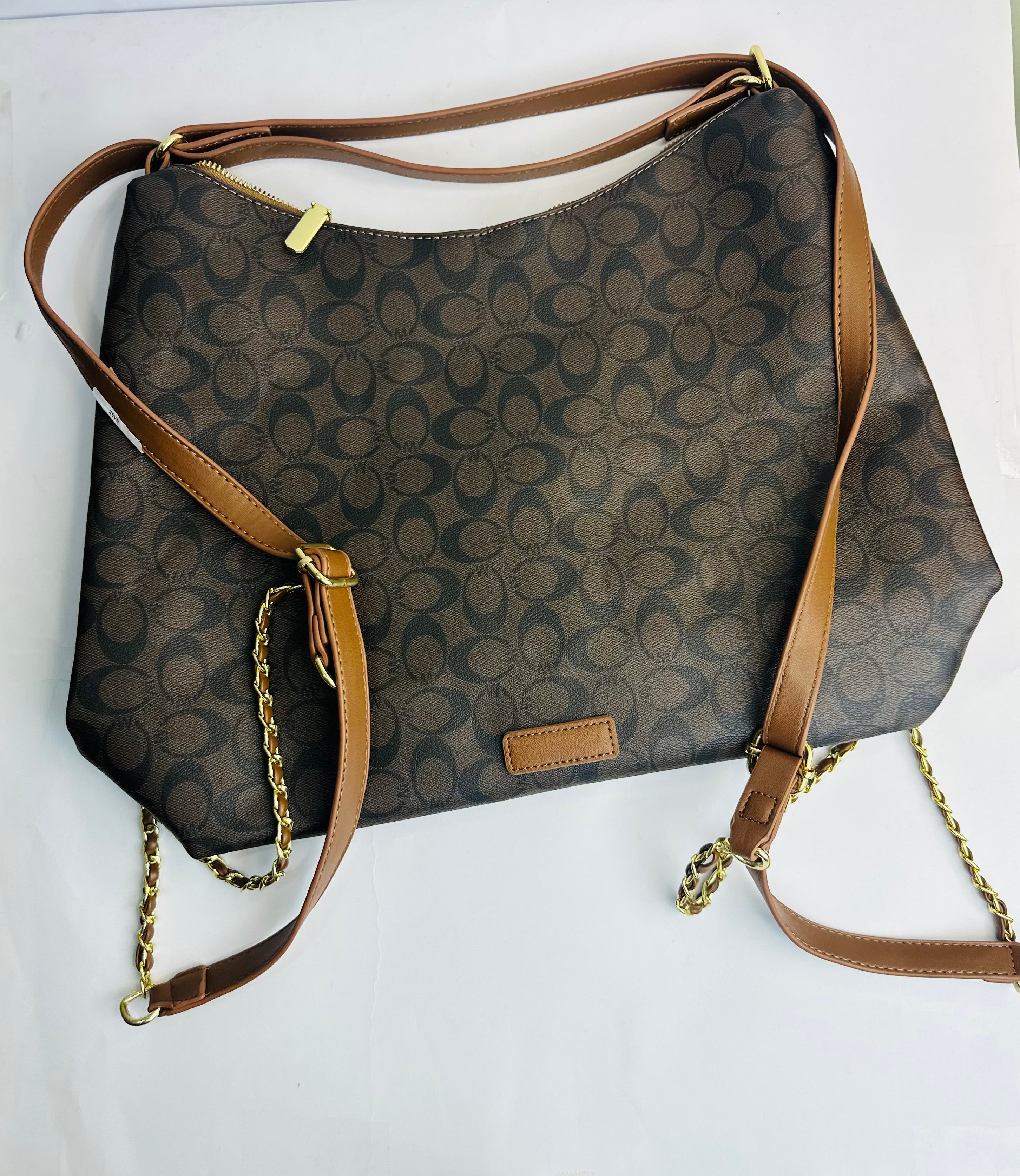COACH SIGNATURE MONOGRAM HOBO BAG - CLASSIC COFFEE & TAN