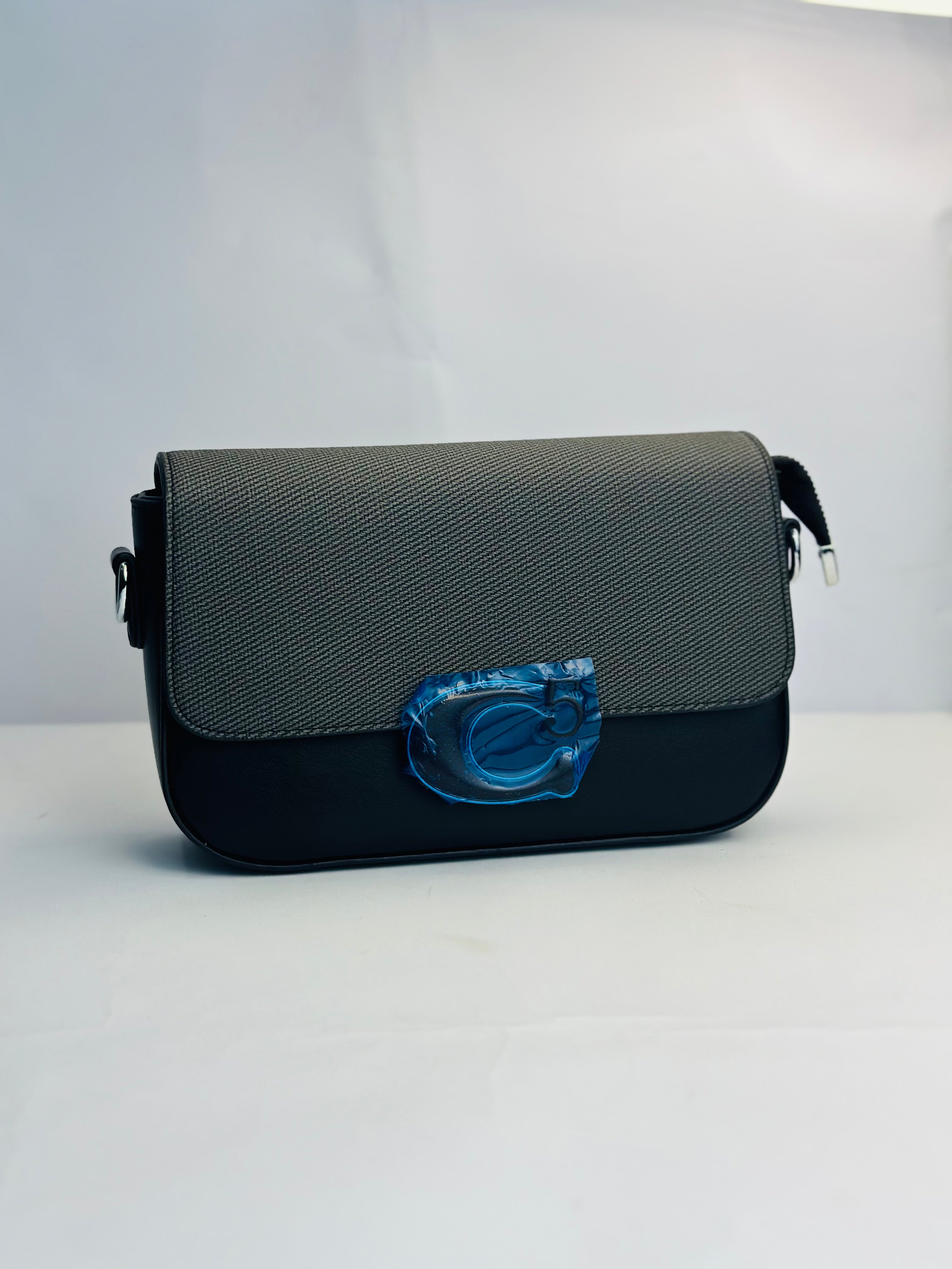 COACH STYLE SIGNATUREN"C" LOGO CROSSBODY BAG - GREY&BLACK