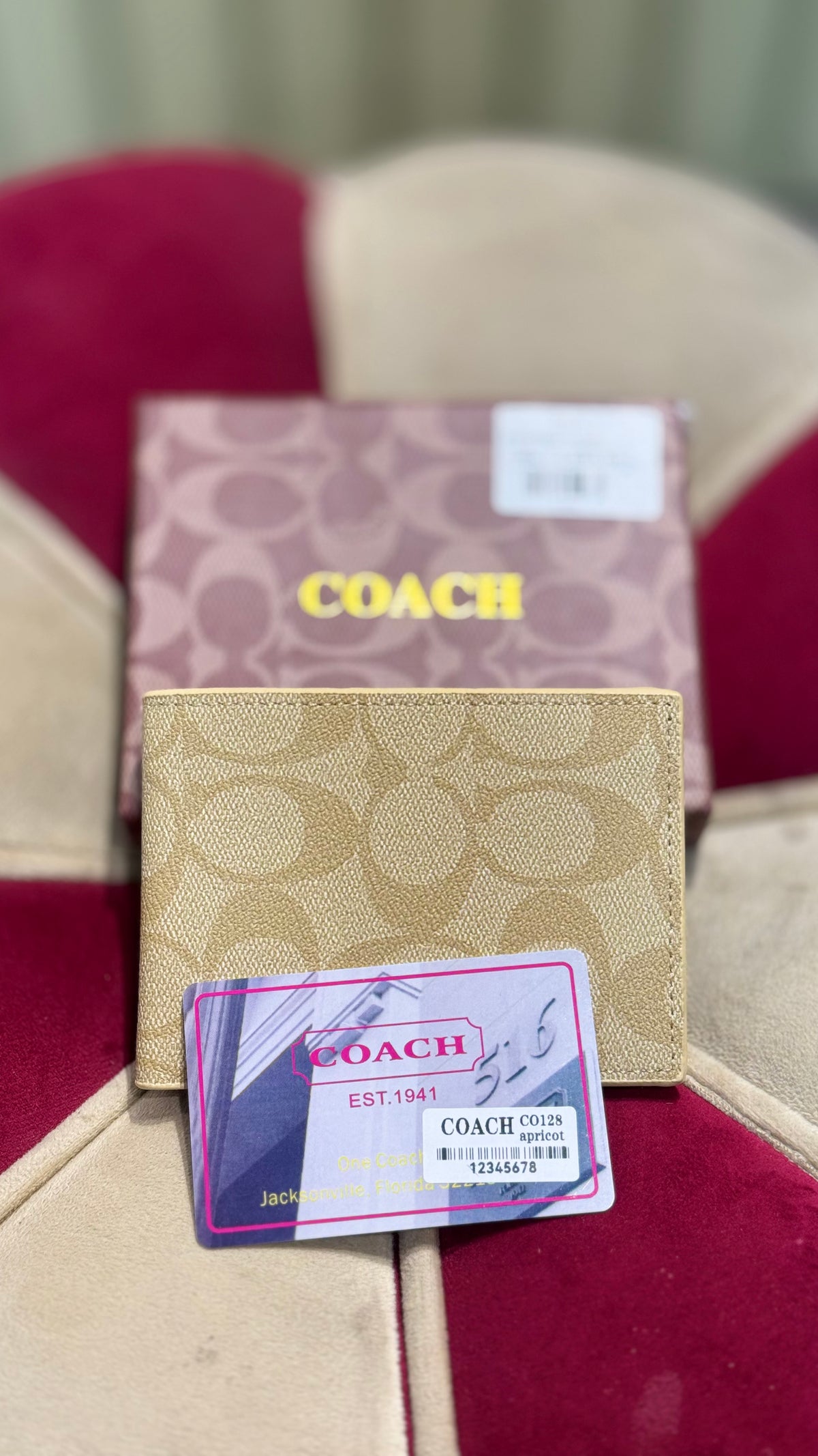 ZEVN Signature Heritage Bifold Wallet Apricot