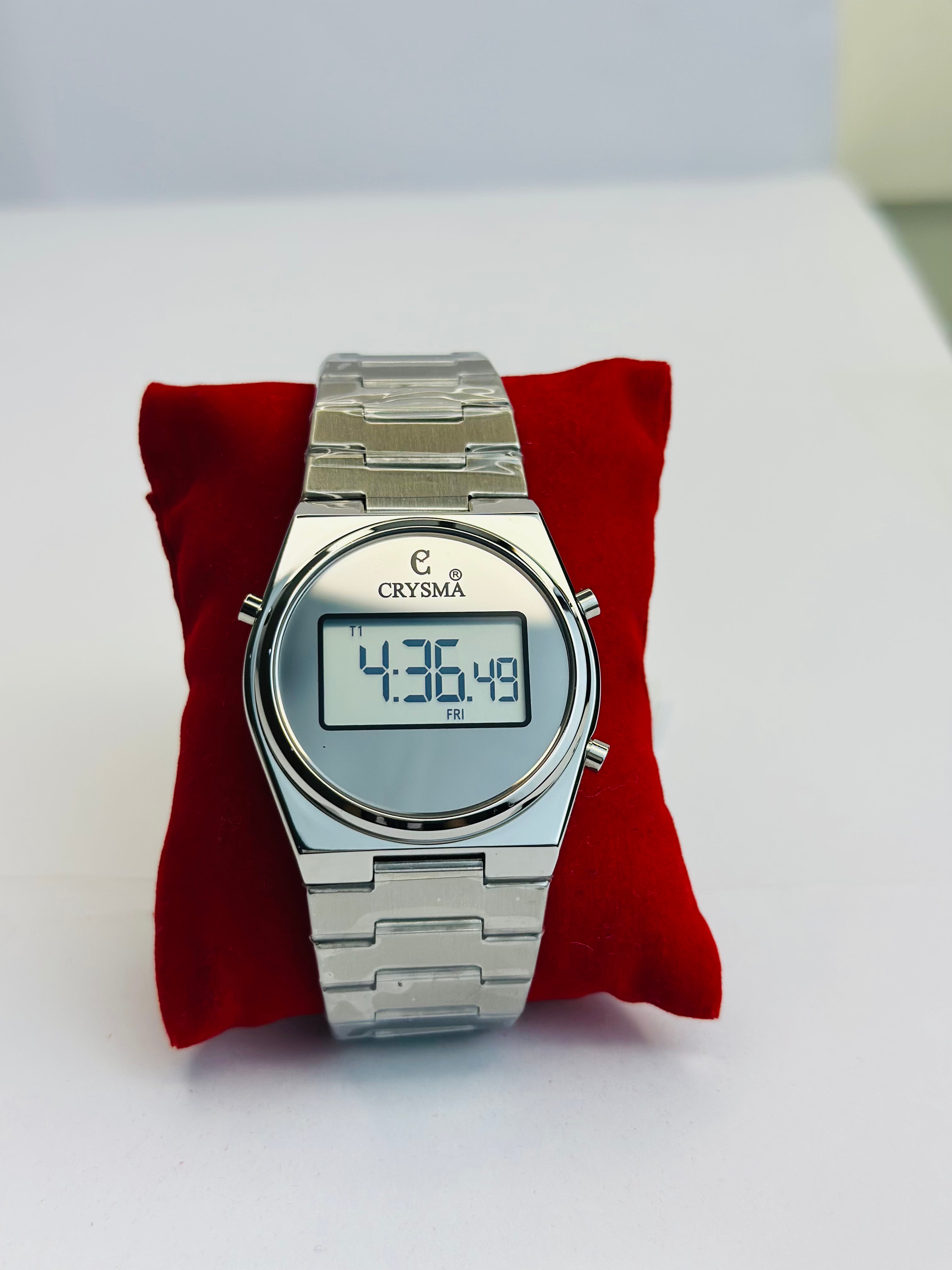 CRYSMA Digital Stainless Steel Watch - Silver dial