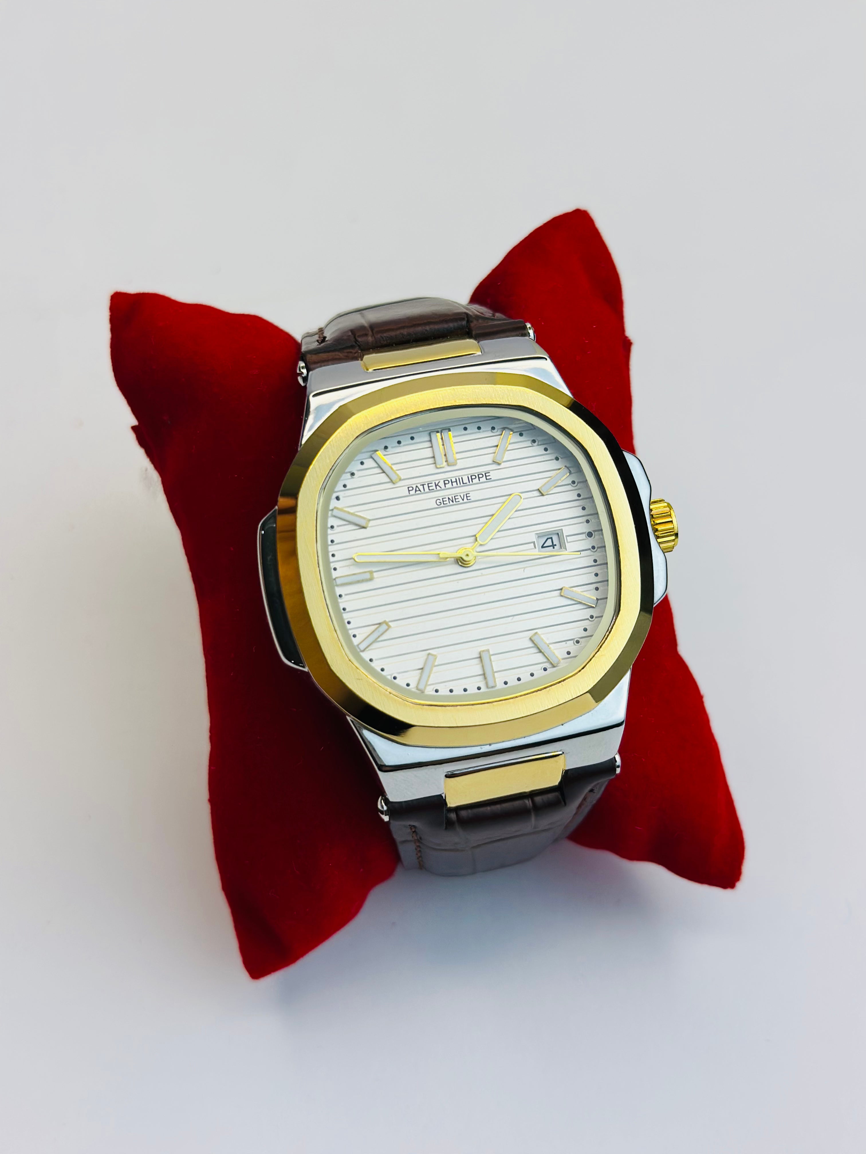 Patek Philippe Geneve Two-Tone Automatic Watch - Black Dial
