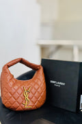 Saint Laurent Quilted Hobo Bag | Iconic YSL Shoulder Handbag with Gold Hardware